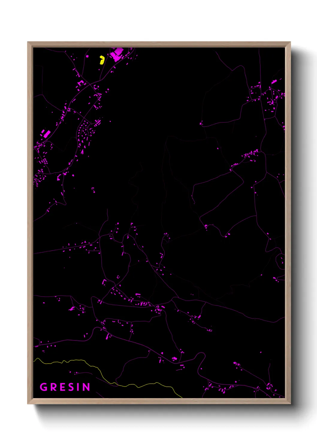Une affiche de carte sur Gresin