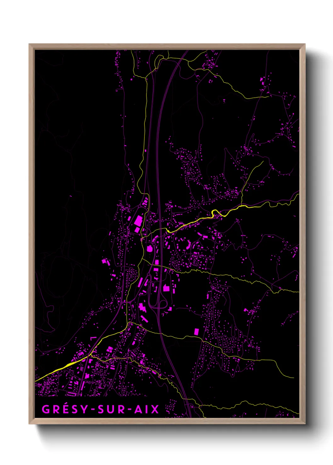 Une affiche de carte sur Grésy-sur-Aix