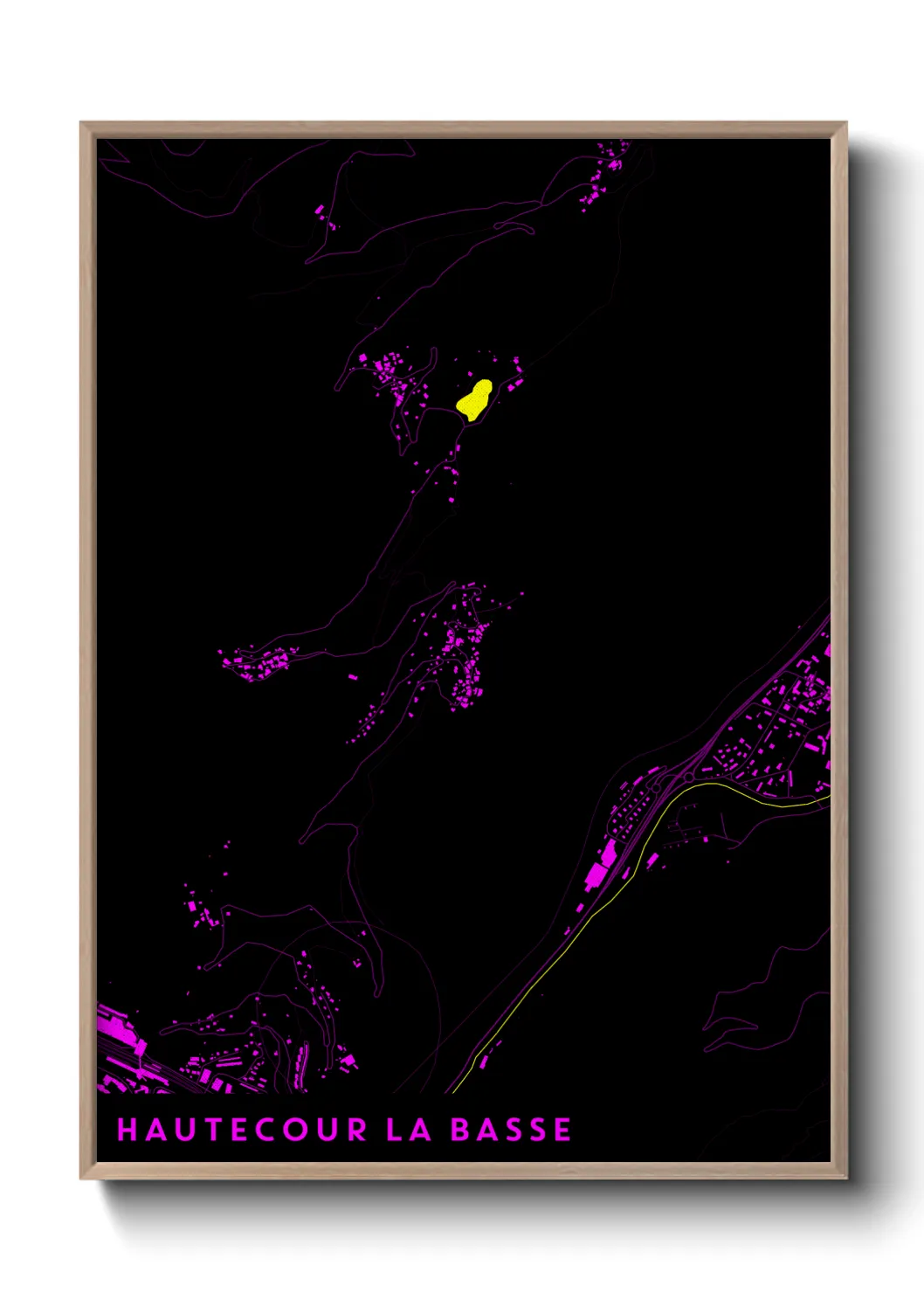 Une affiche de carte sur Hautecour la Basse