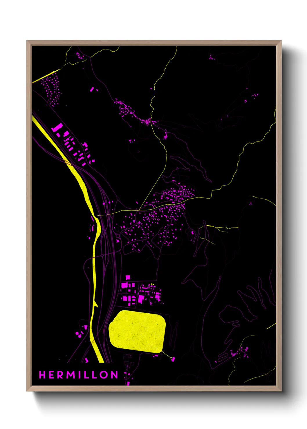 Une affiche de carte sur Hermillon