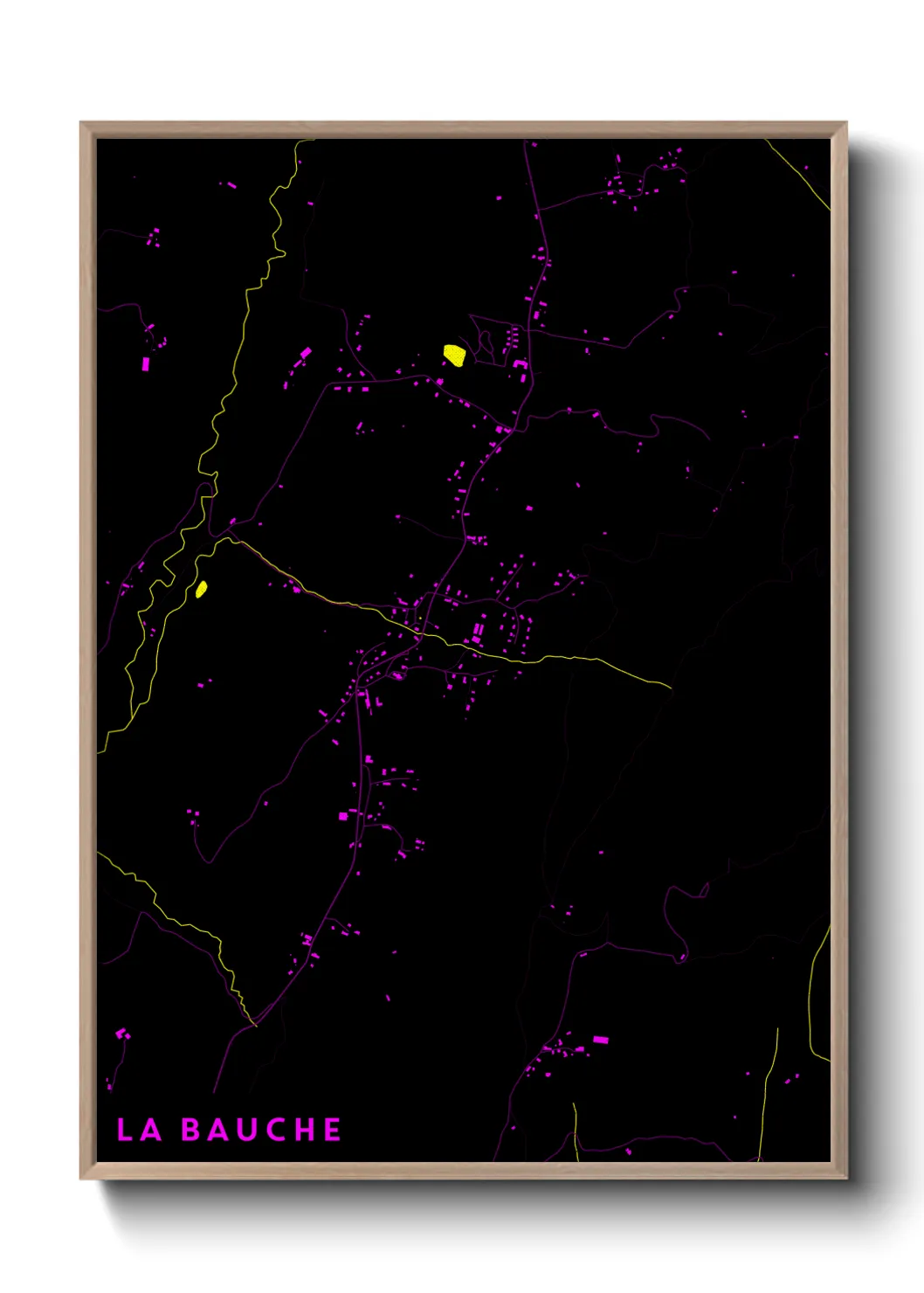 Une affiche de carte sur La Bauche