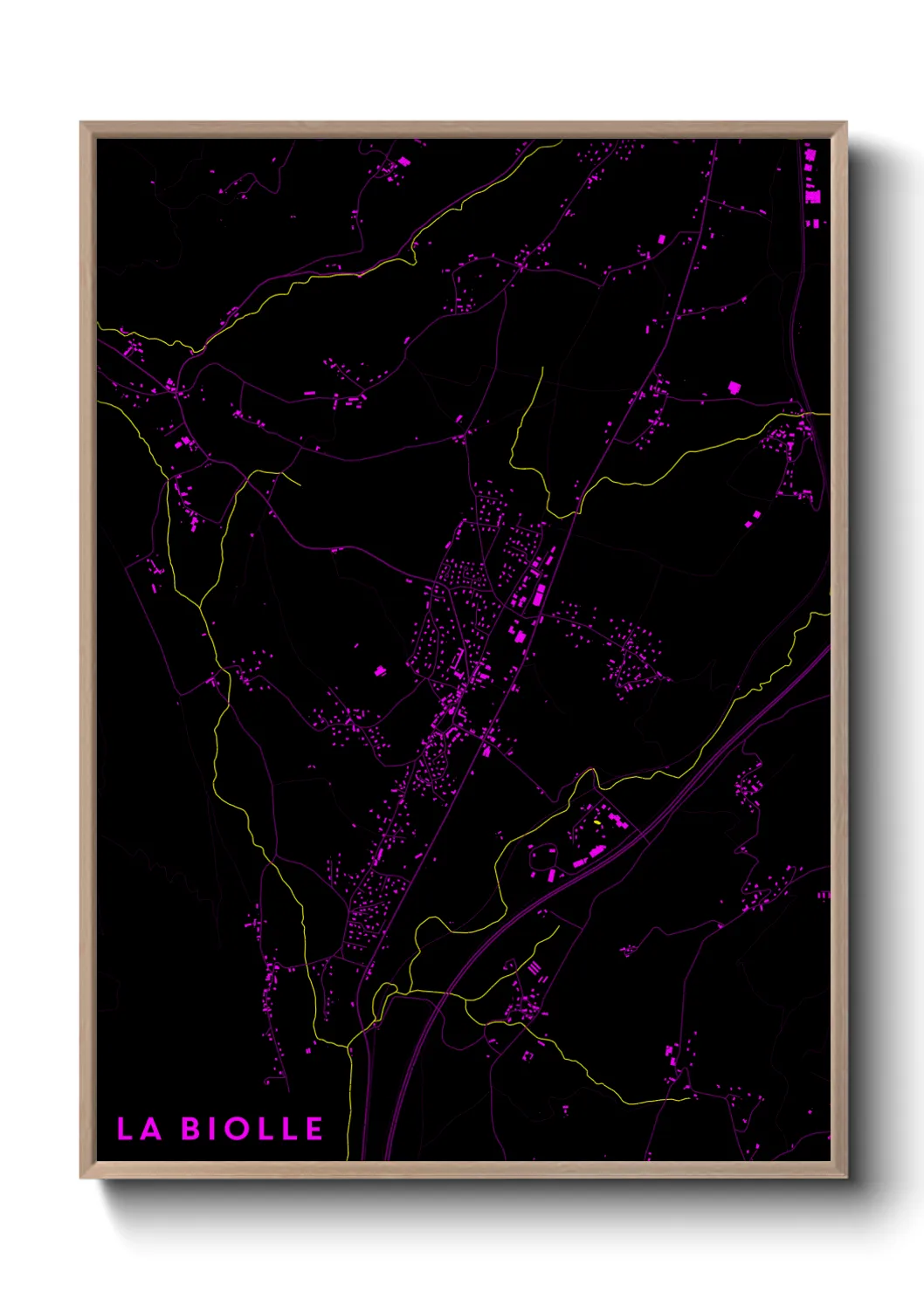 Une affiche de carte sur La Biolle