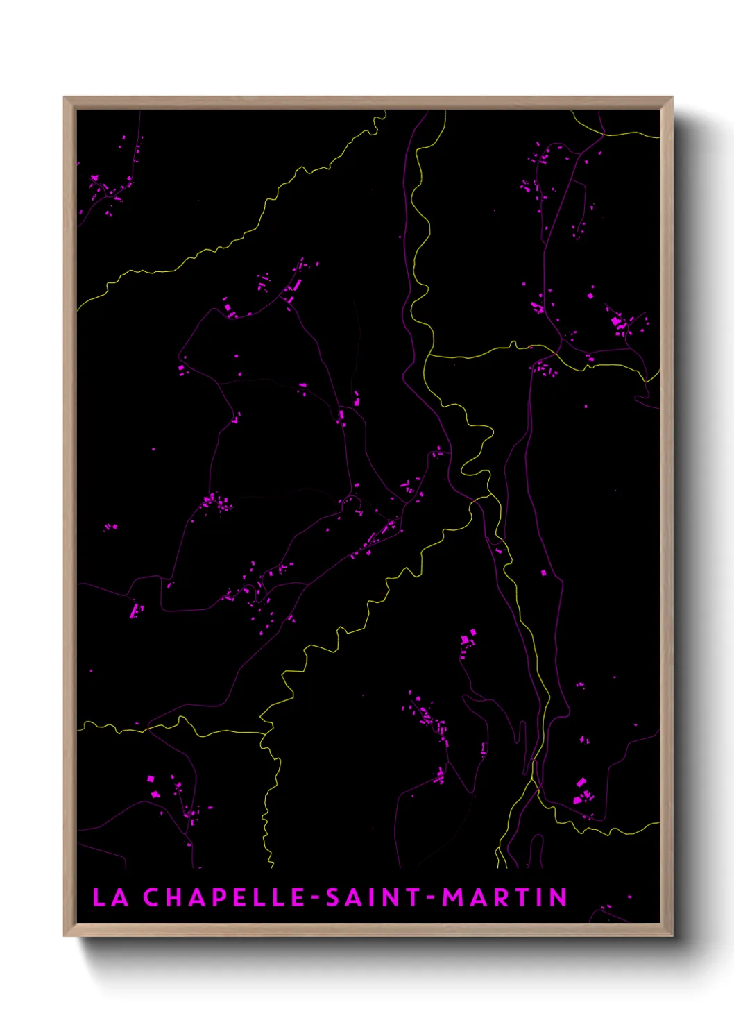Une affiche de carte sur La Chapelle-Saint-Martin
