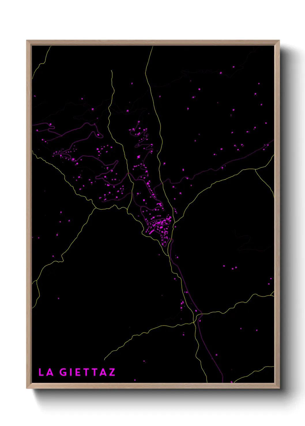 Une affiche de carte sur La Giettaz