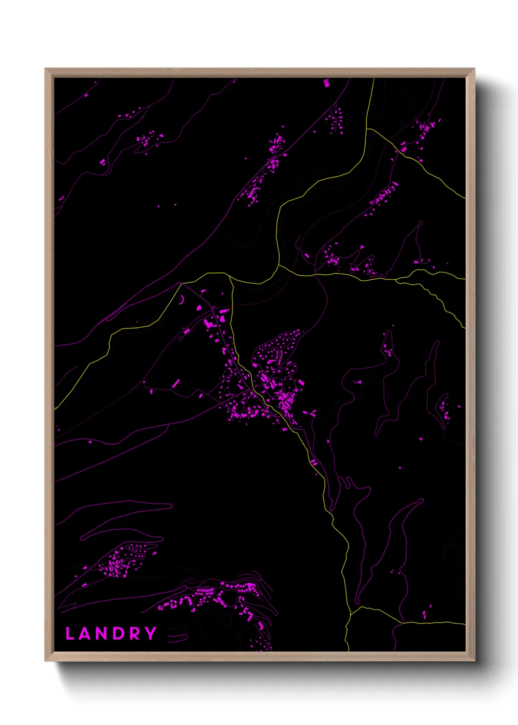 Une affiche de carte sur Landry