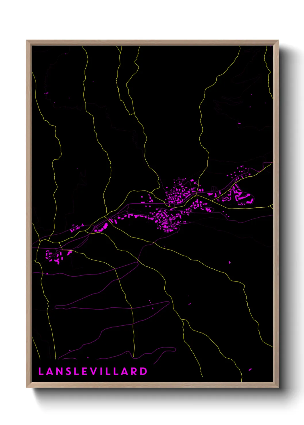 Une affiche de carte sur Lanslevillard