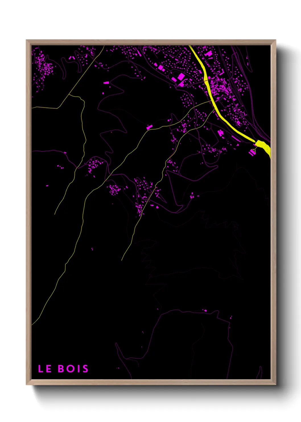Une affiche de carte sur Le Bois