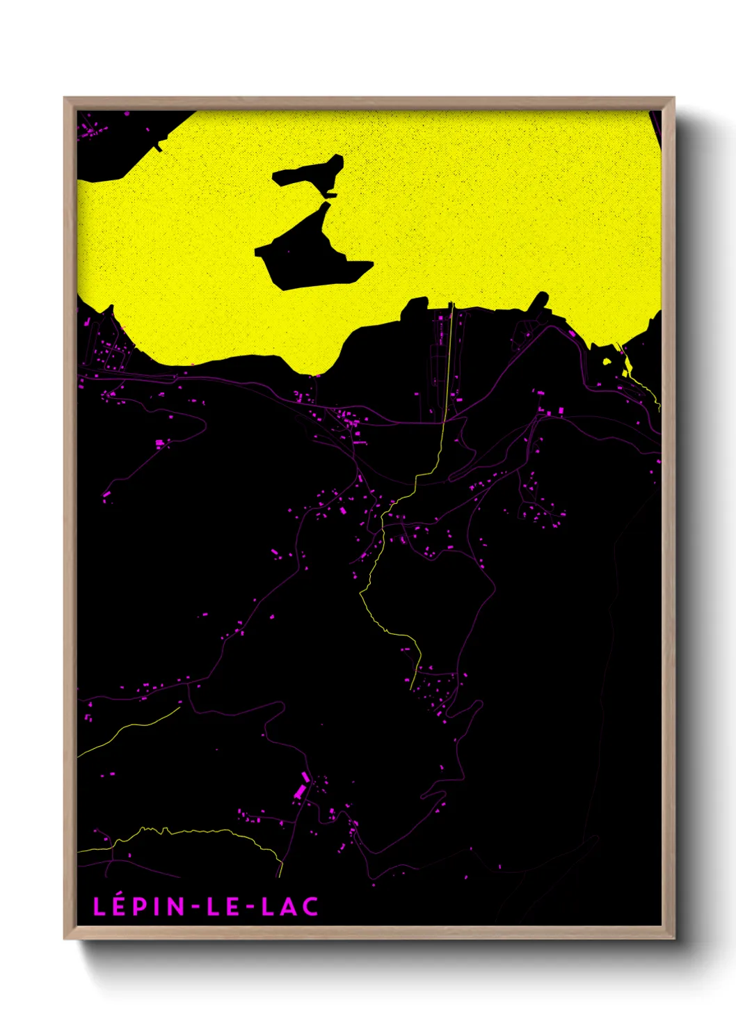 Une affiche de carte sur Lépin-le-Lac
