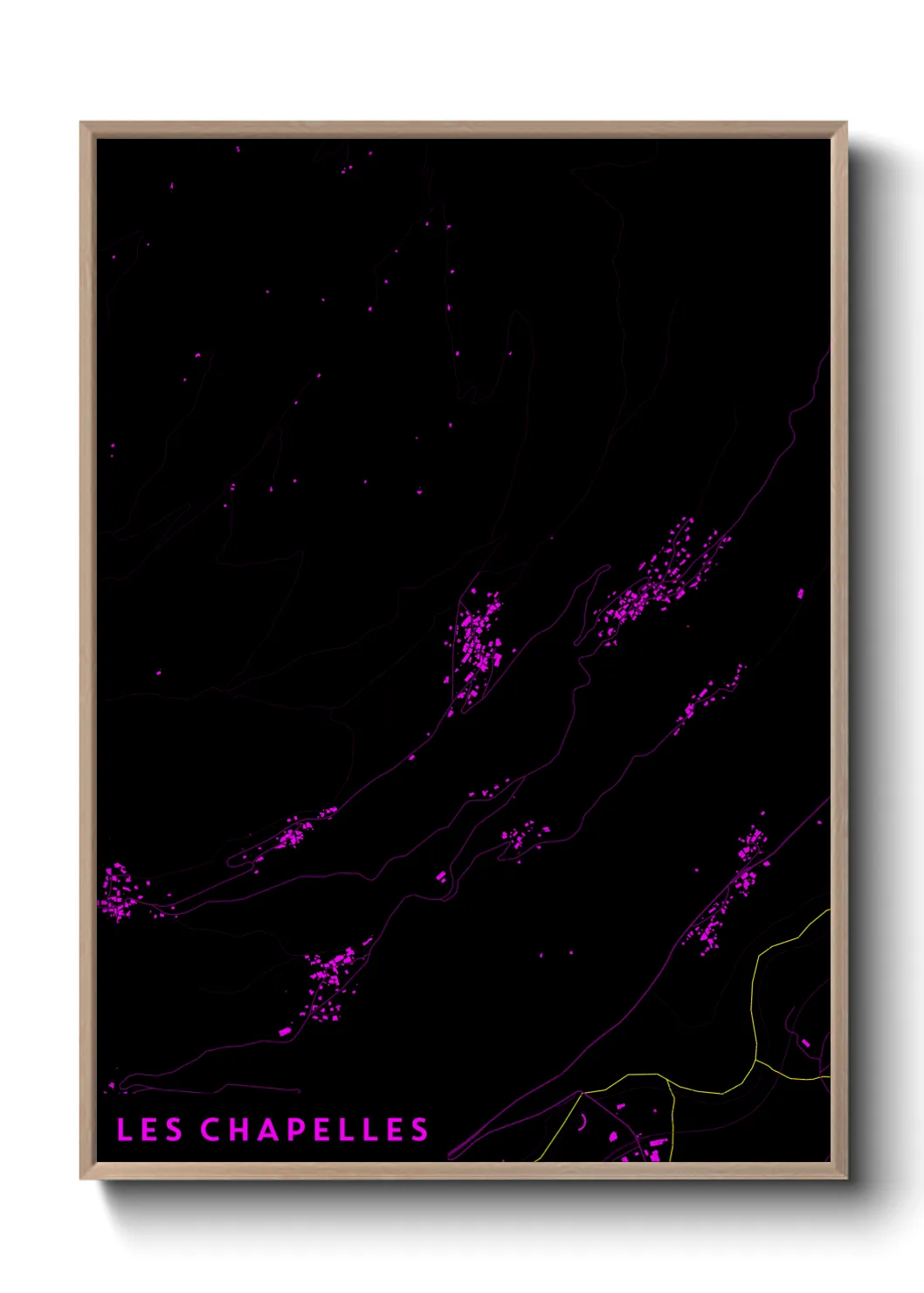 Une affiche de carte sur Les Chapelles