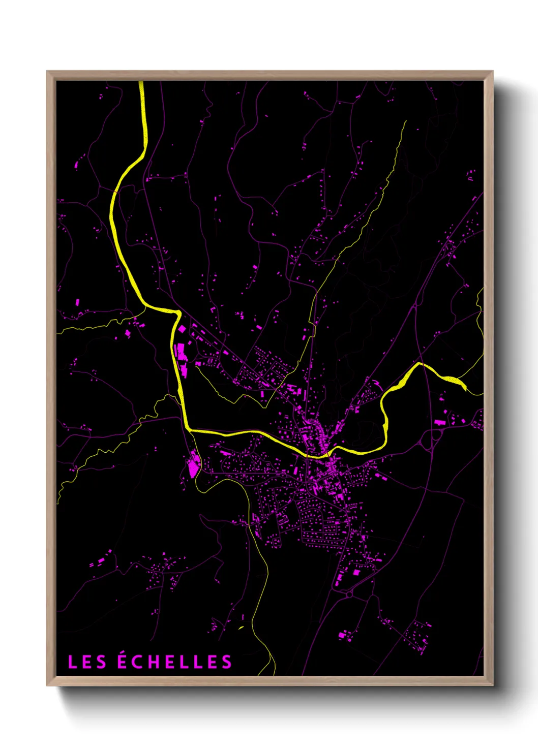 Une affiche de carte sur Les Échelles