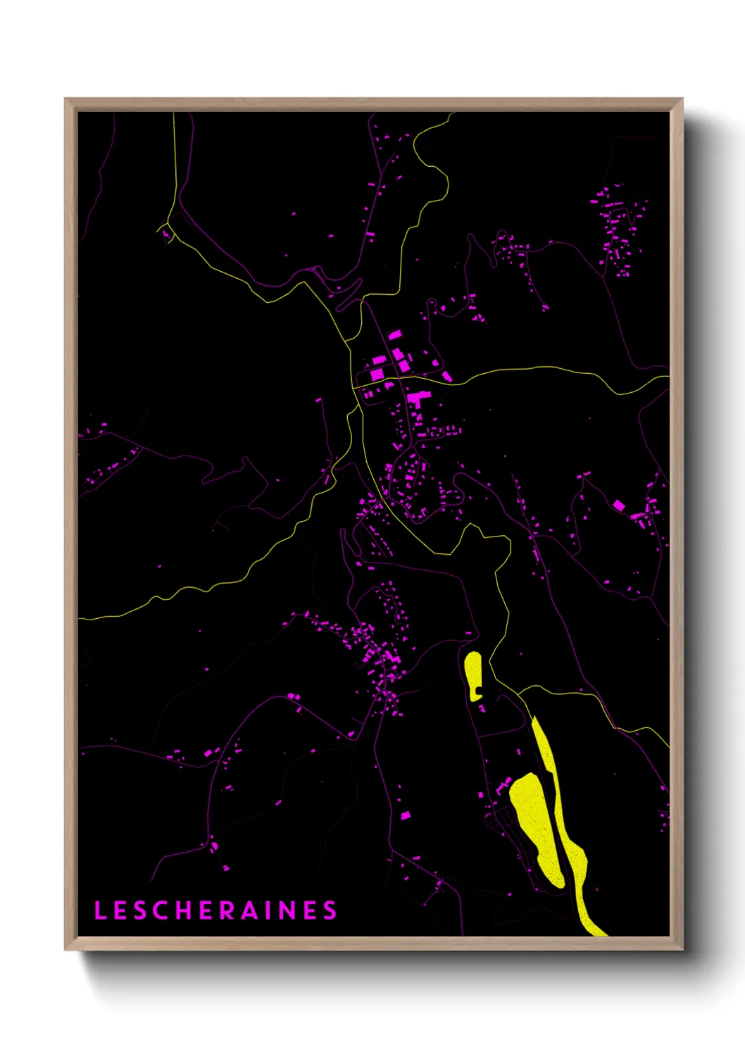 Une affiche de carte sur Lescheraines
