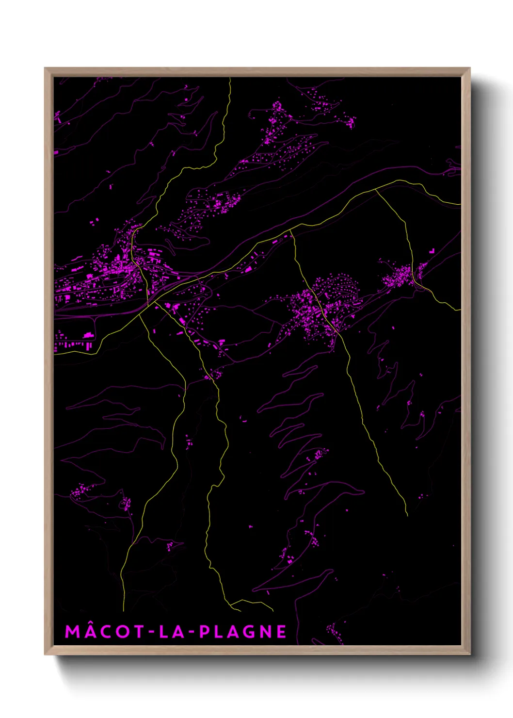 Une affiche de carte sur Mâcot-la-Plagne