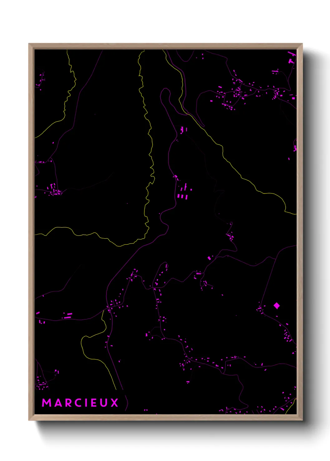 Une affiche de carte sur Marcieux