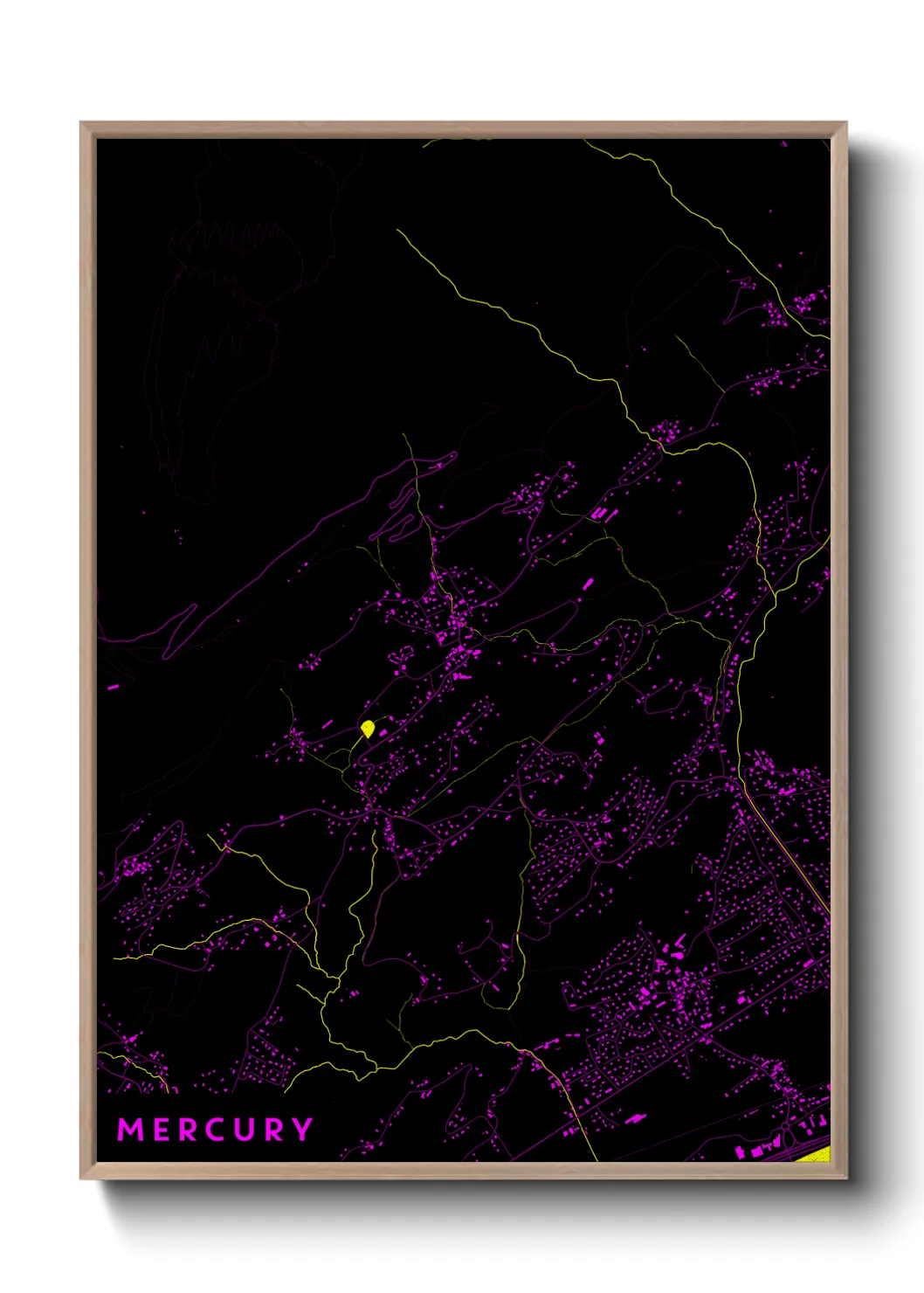 Une affiche de carte sur Mercury