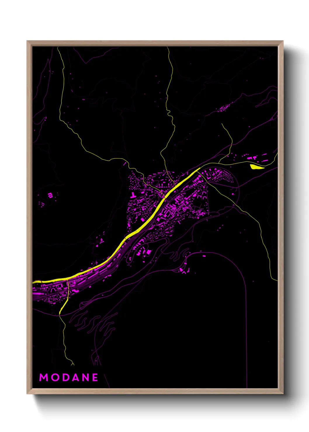 Une affiche de carte sur Modane