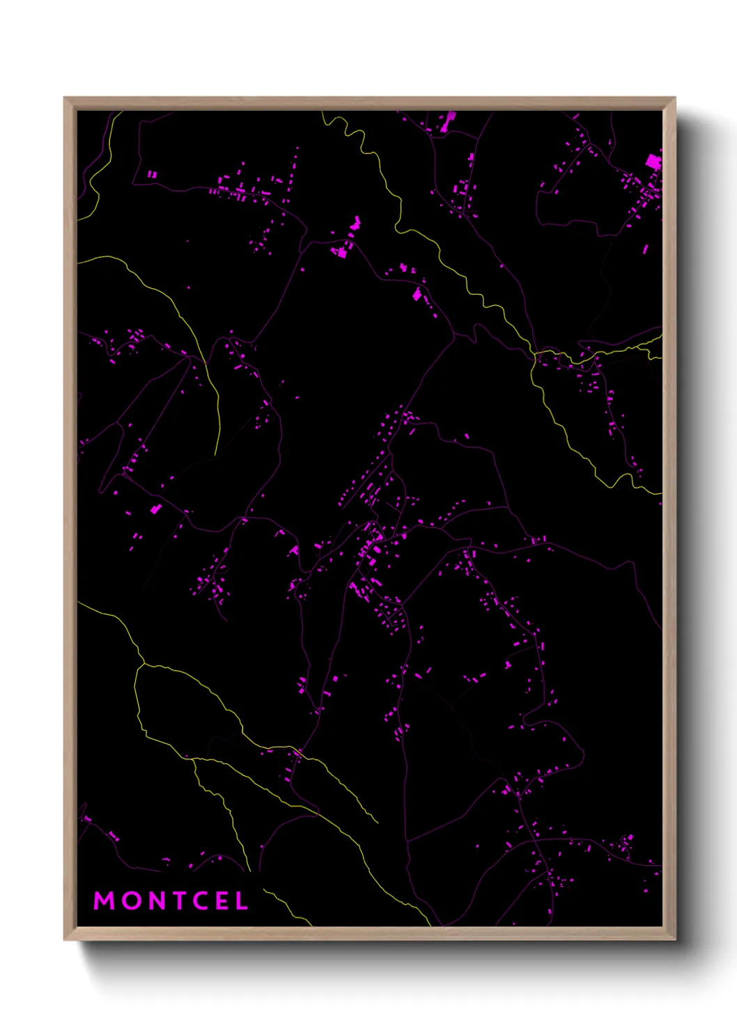Une affiche de carte sur Montcel