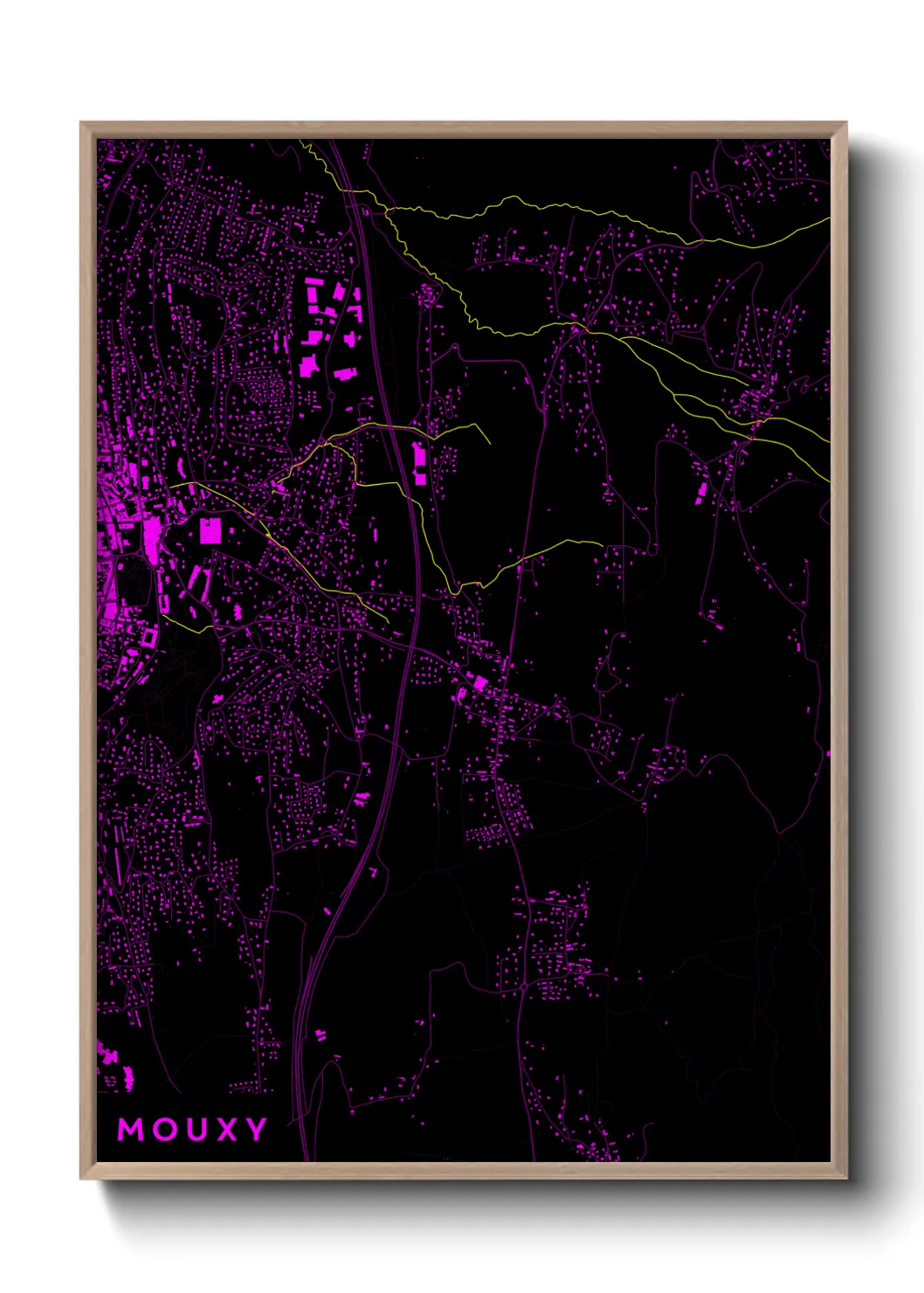 Une affiche de carte sur Mouxy