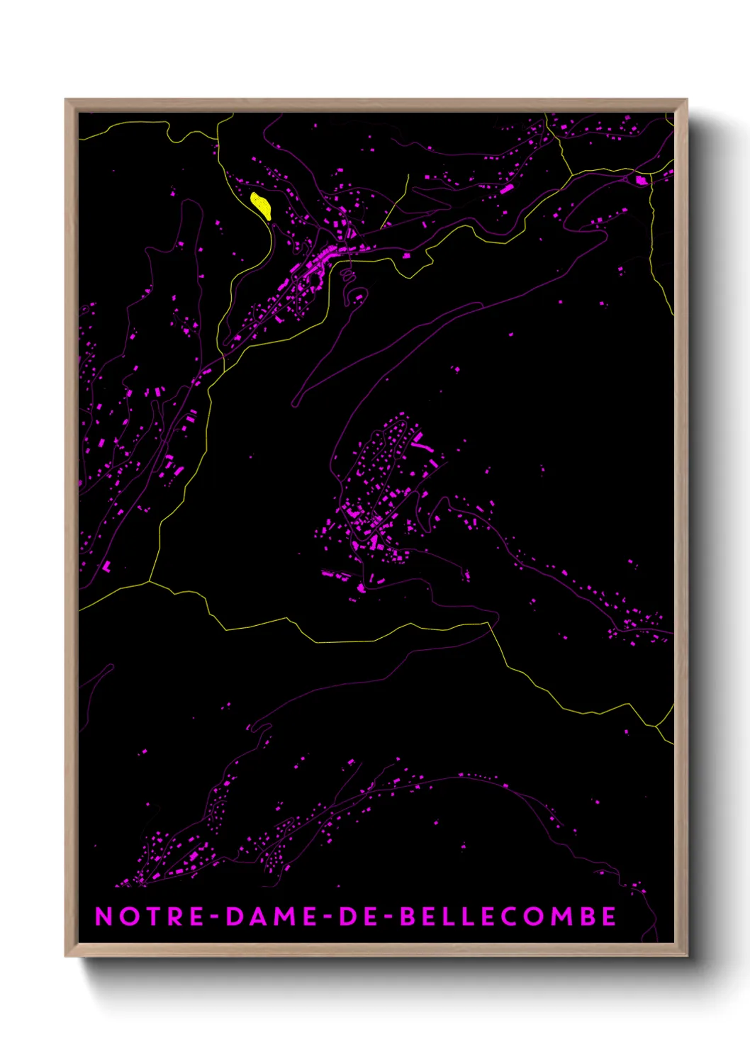 Une affiche de carte sur Notre-Dame-de-Bellecombe