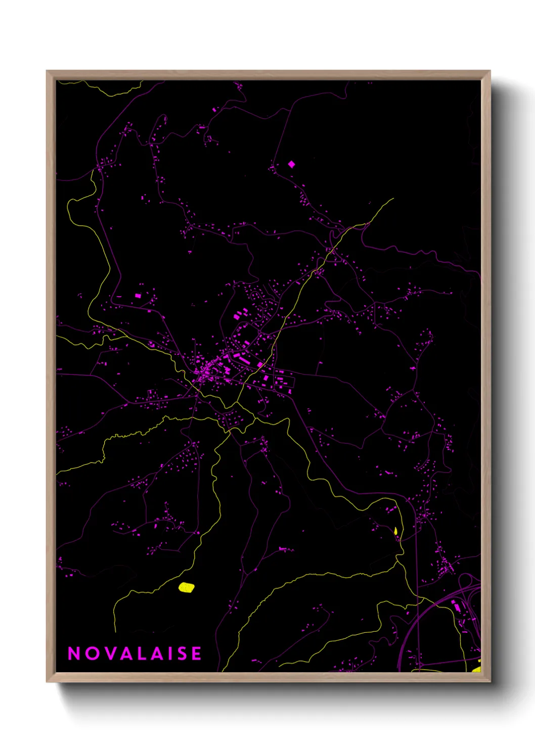 Une affiche de carte sur Novalaise