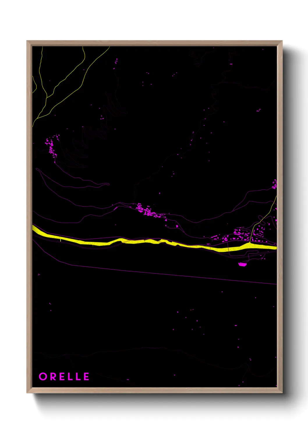 Une affiche de carte sur Orelle