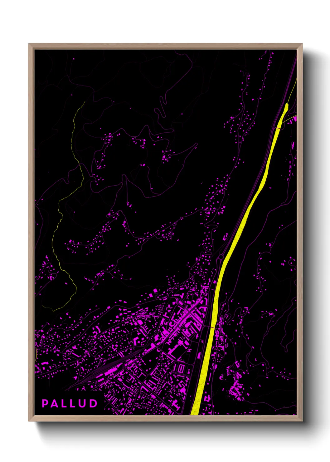 Une affiche de carte sur Pallud