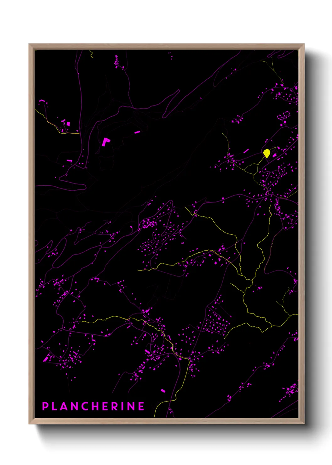 Une affiche de carte sur Plancherine