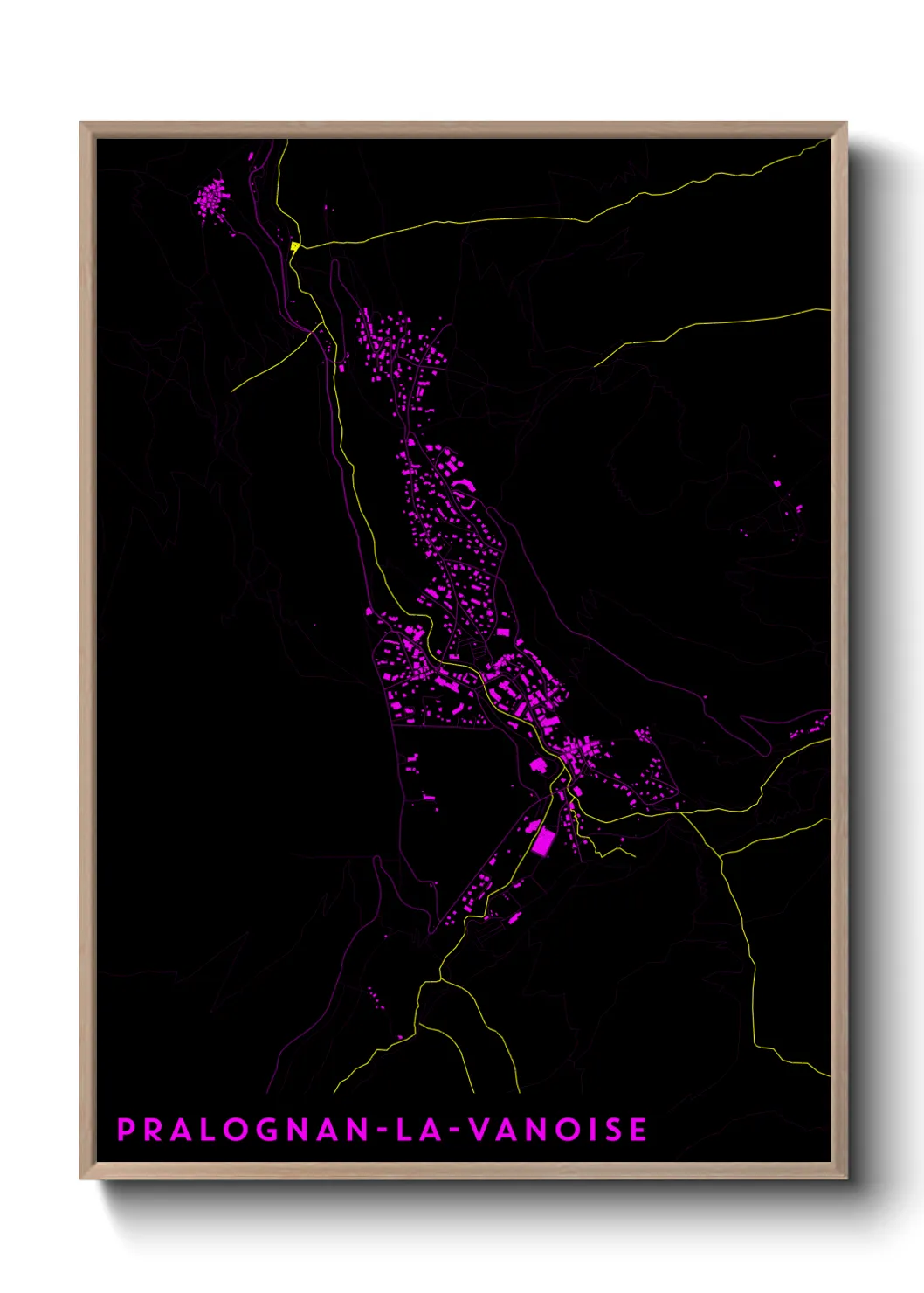Une affiche de carte sur Pralognan-la-Vanoise