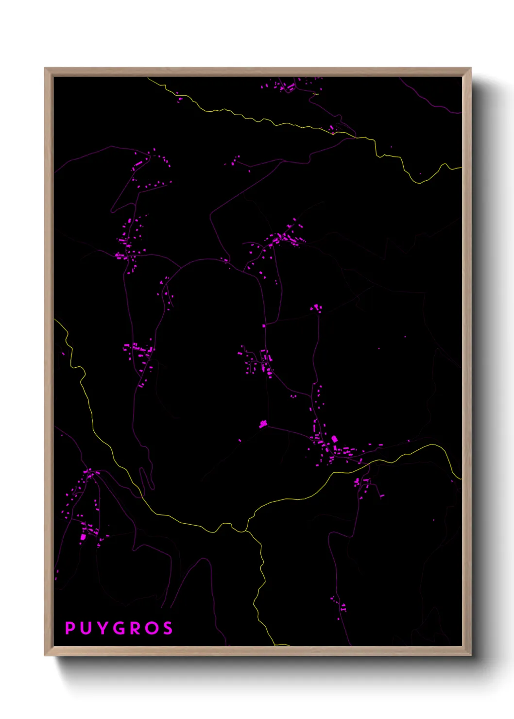 Une affiche de carte sur Puygros
