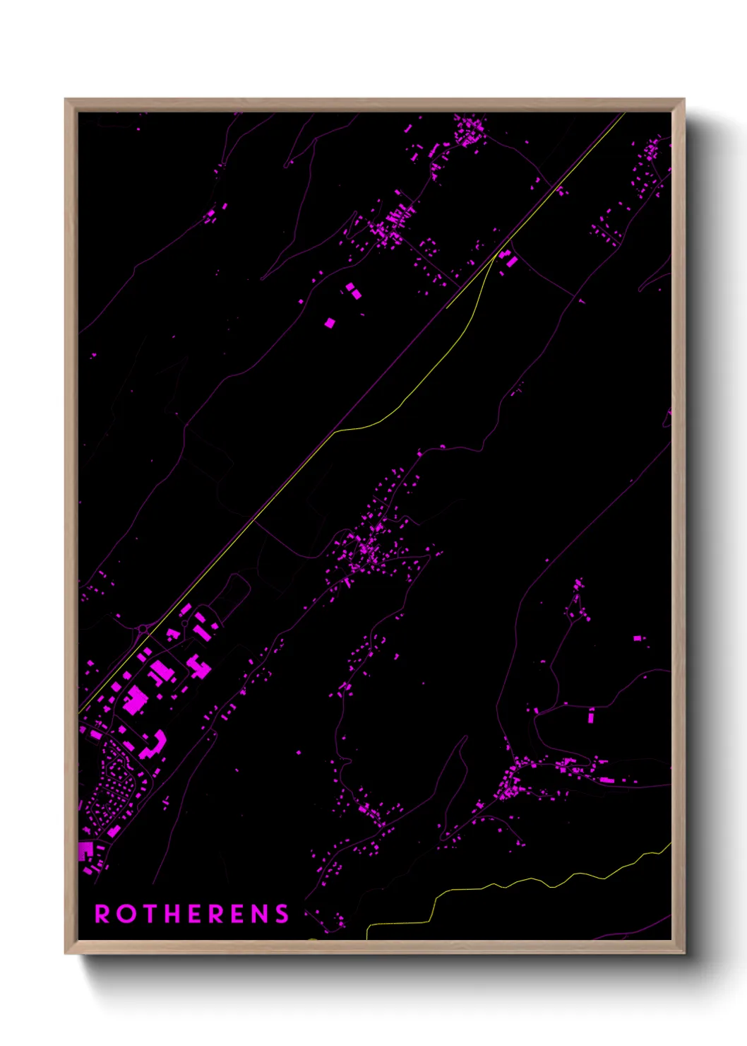 Une affiche de carte sur Rotherens