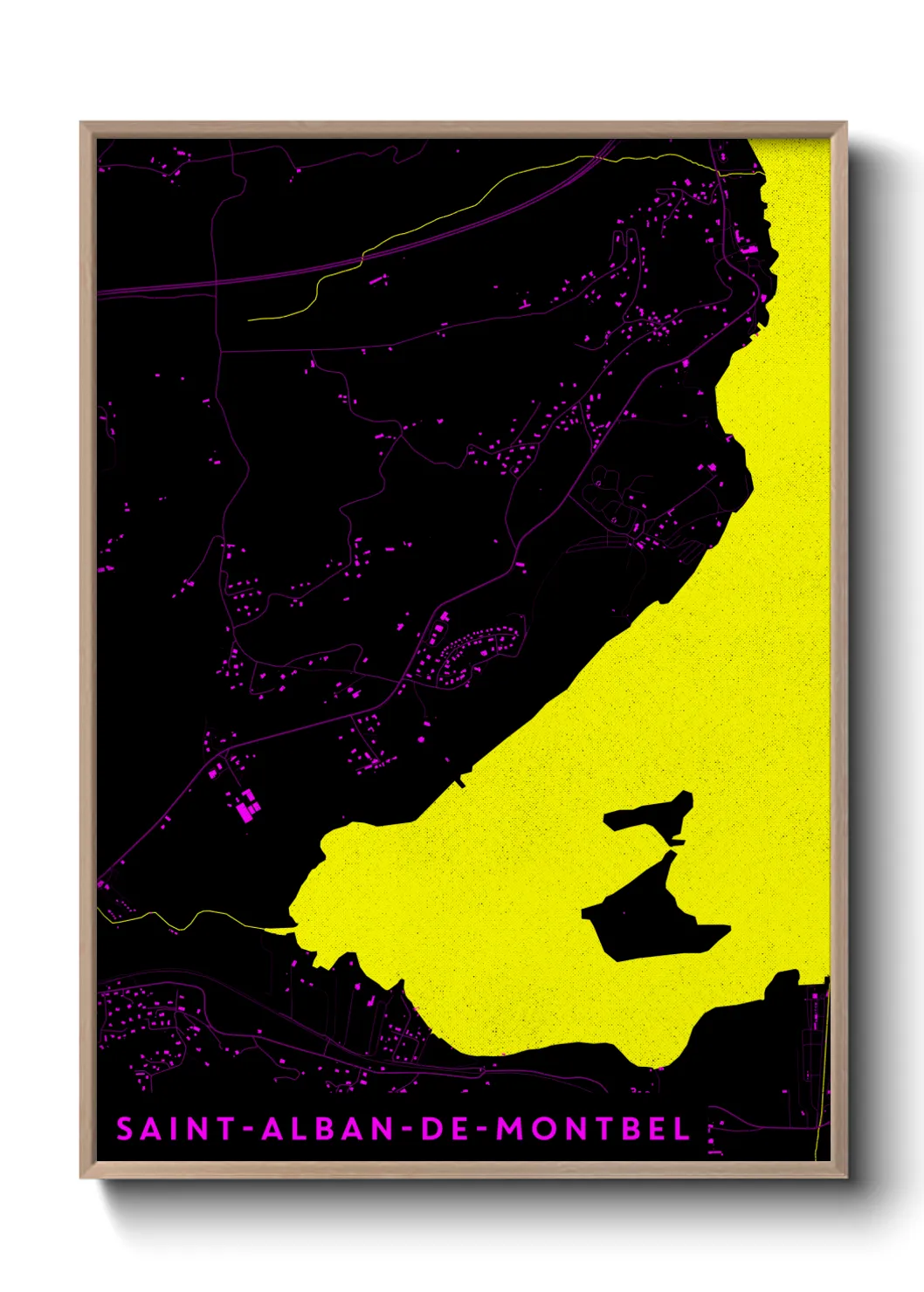 Une affiche de carte sur Saint-Alban-de-Montbel