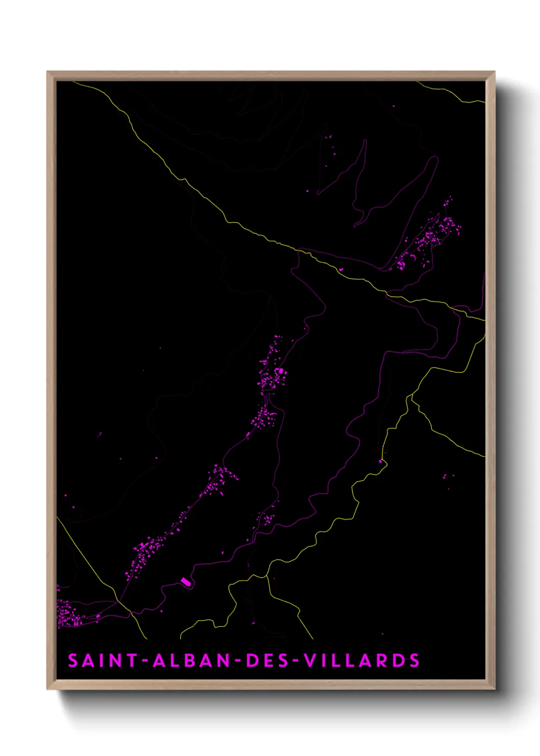 Une affiche de carte sur Saint-Alban-des-Villards
