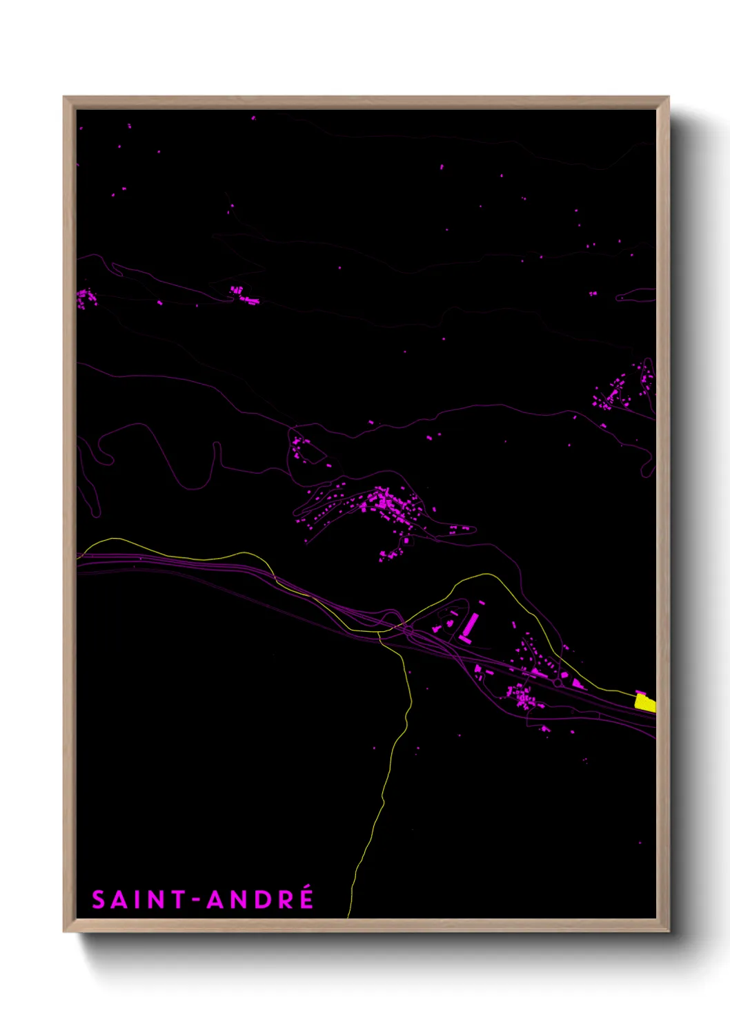 Une affiche de carte sur Saint-André