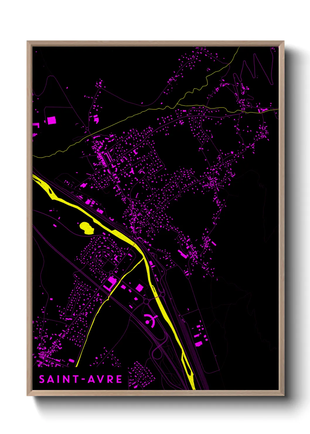 Une affiche de carte sur Saint-Avre