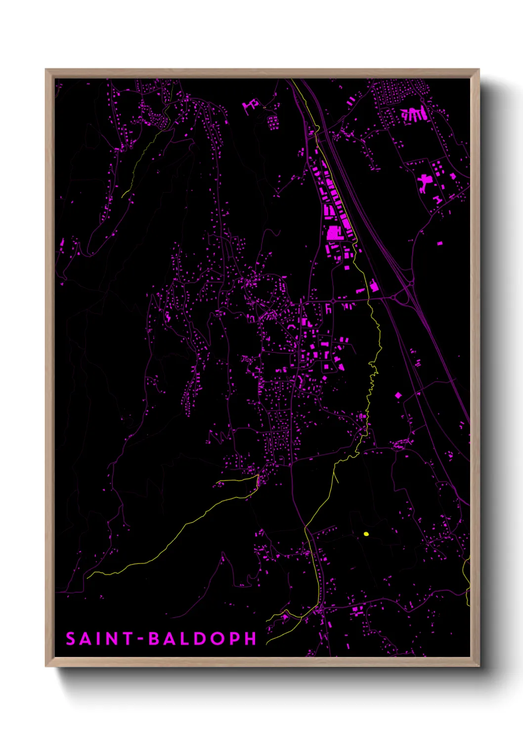 Une affiche de carte sur Saint-Baldoph