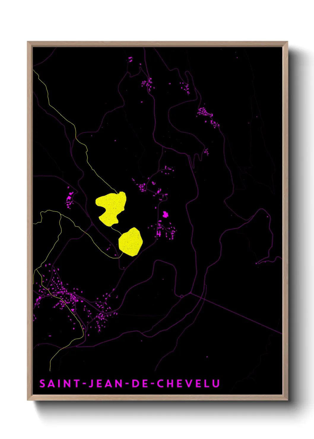 Une affiche de carte sur Saint-Jean-de-Chevelu