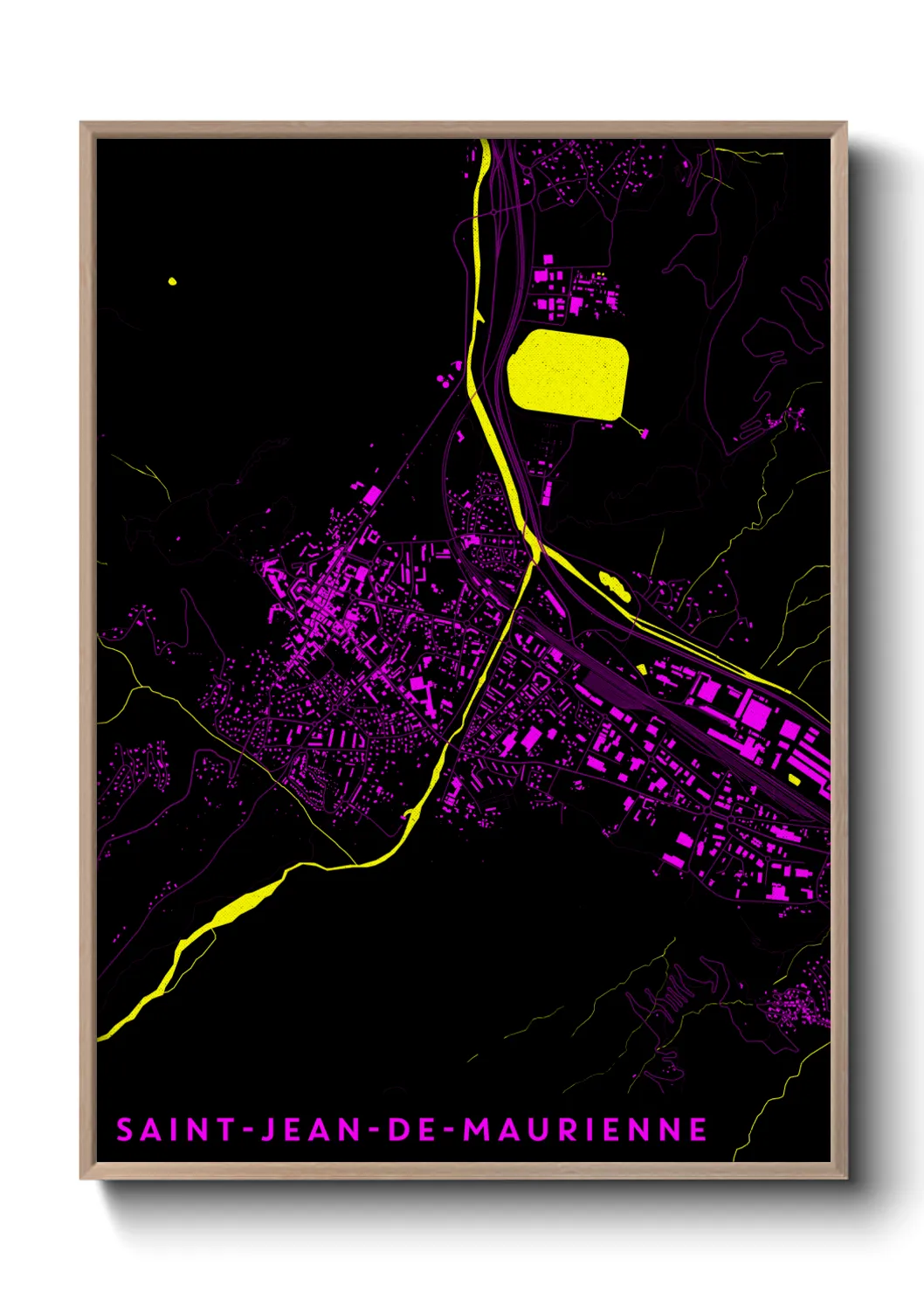 Une affiche de carte sur Saint-Jean-de-Maurienne