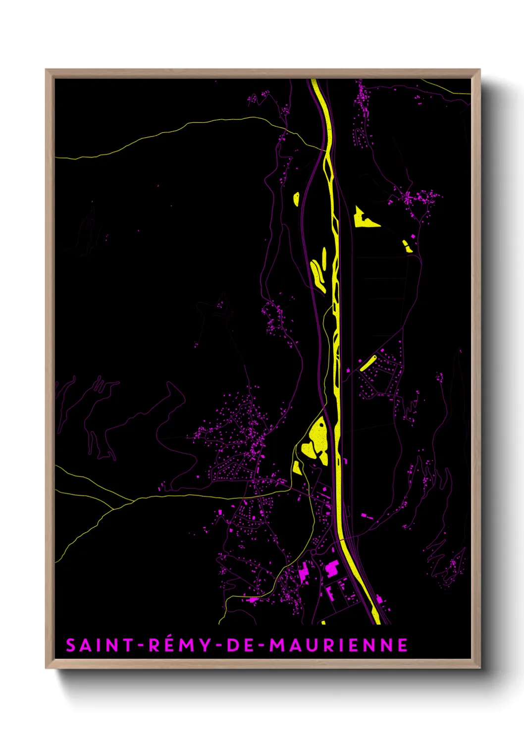 Une affiche de carte sur Saint-Rémy-de-Maurienne