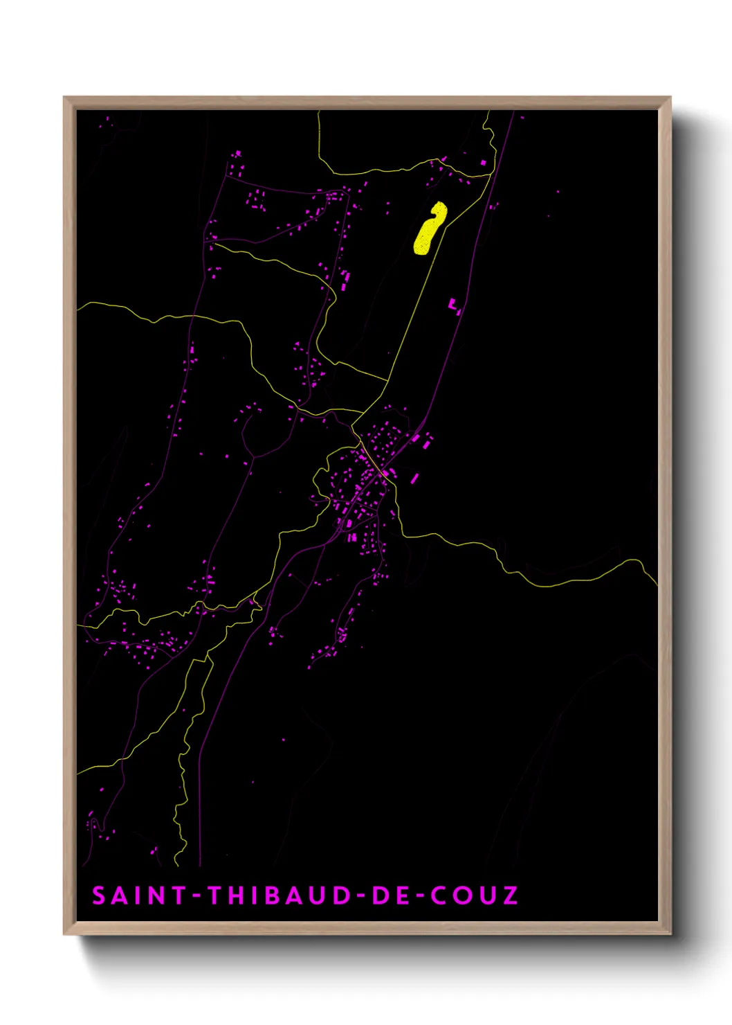 Une affiche de carte sur Saint-Thibaud-de-Couz
