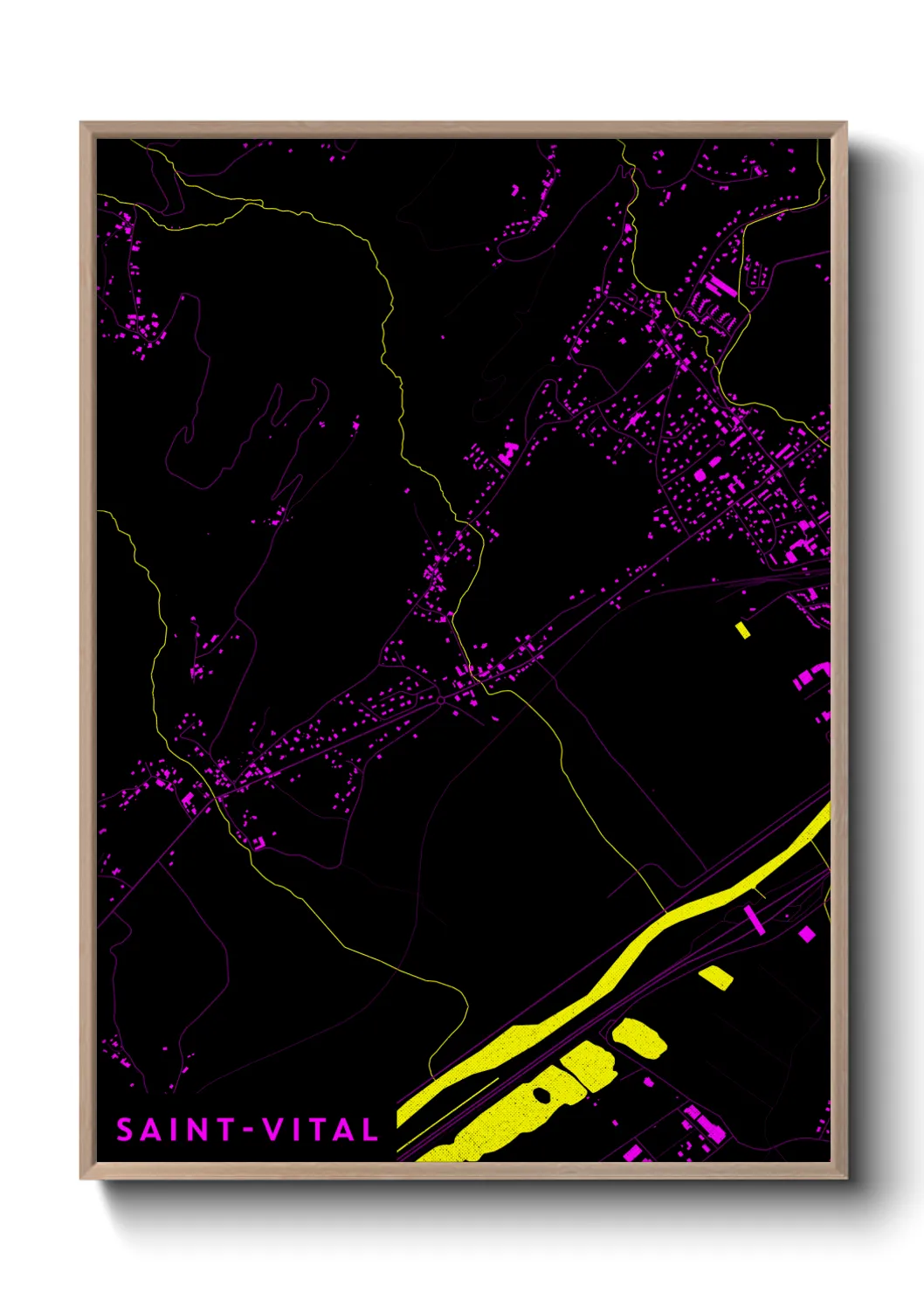 Une affiche de carte sur Saint-Vital