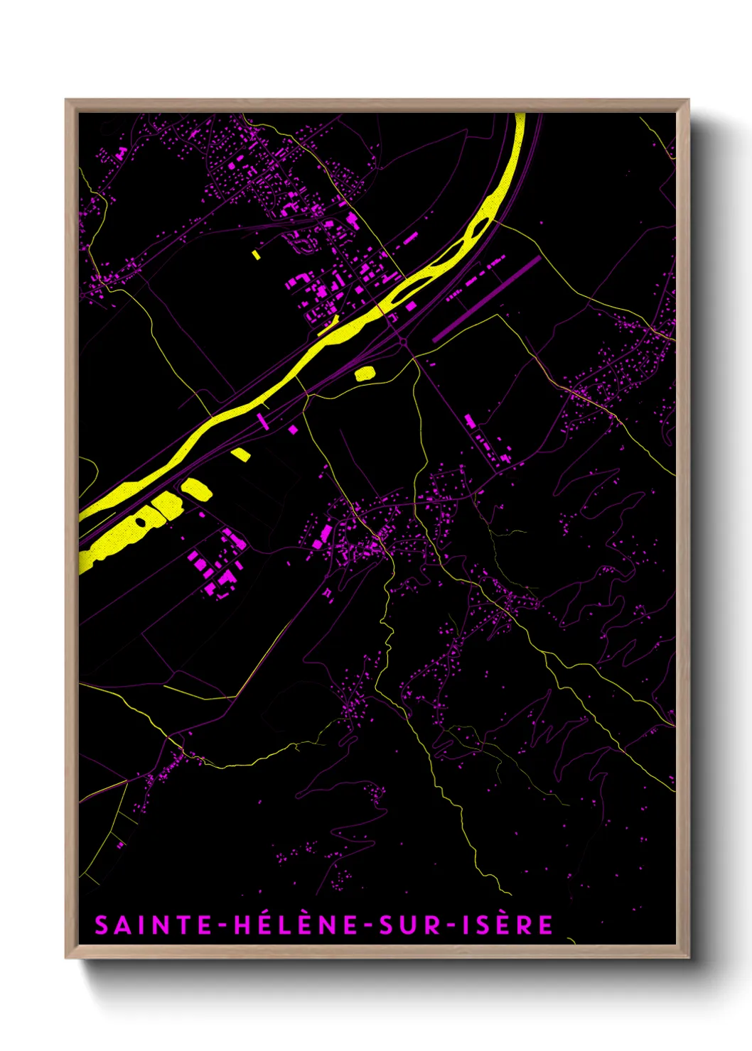 Une affiche de carte sur Sainte-Hélène-sur-Isère