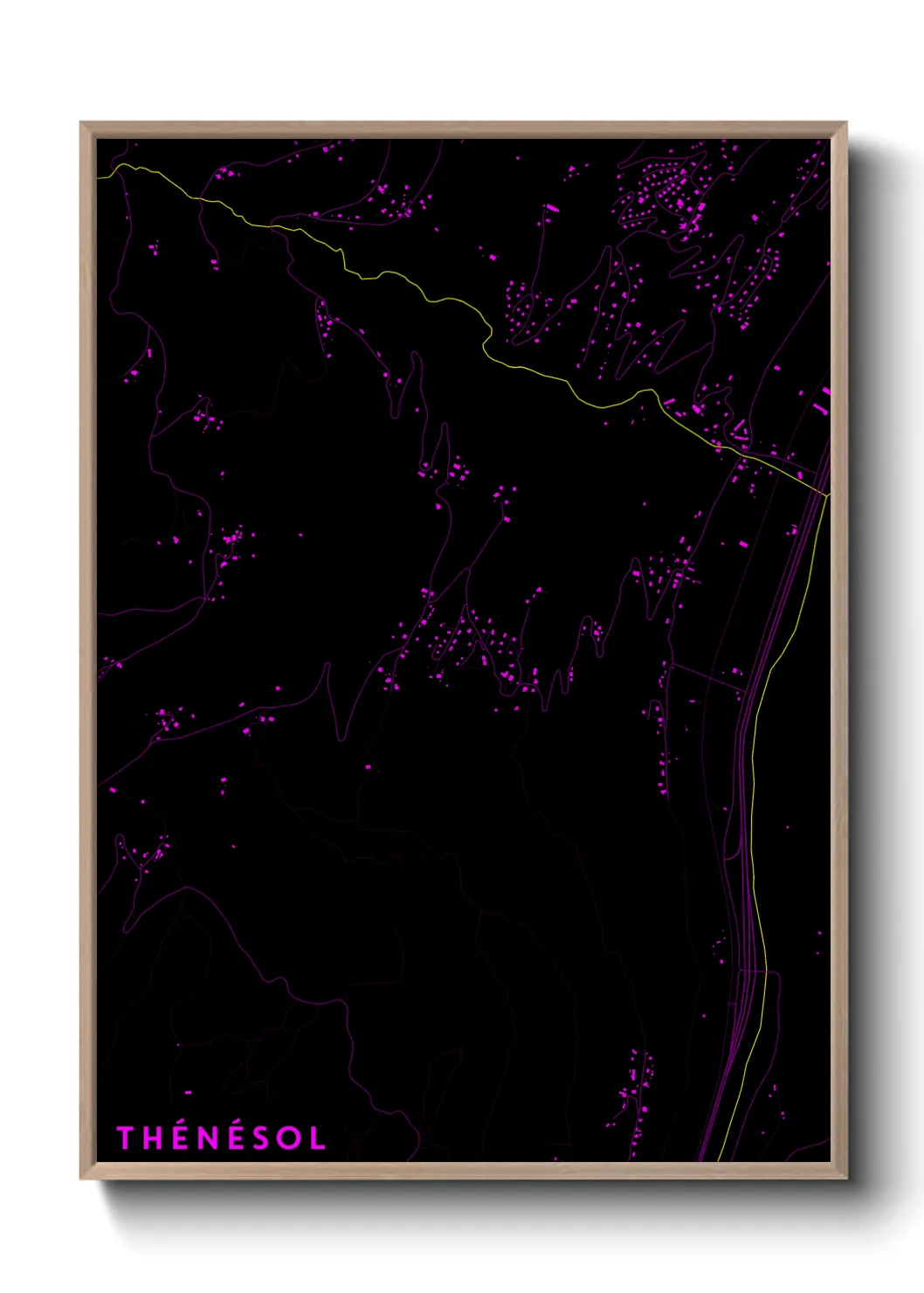 Une affiche de carte sur Thénésol