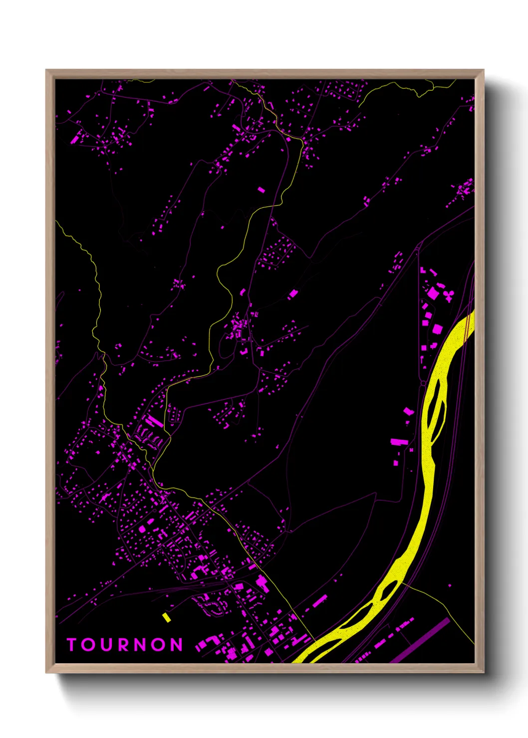 Une affiche de carte sur Tournon