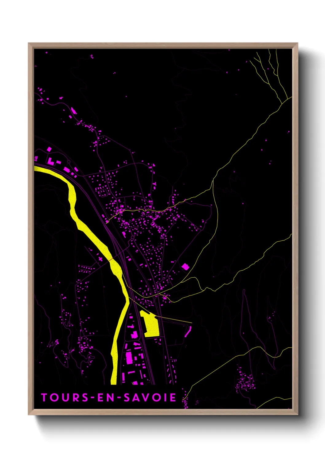 Une affiche de carte sur Tours-en-Savoie