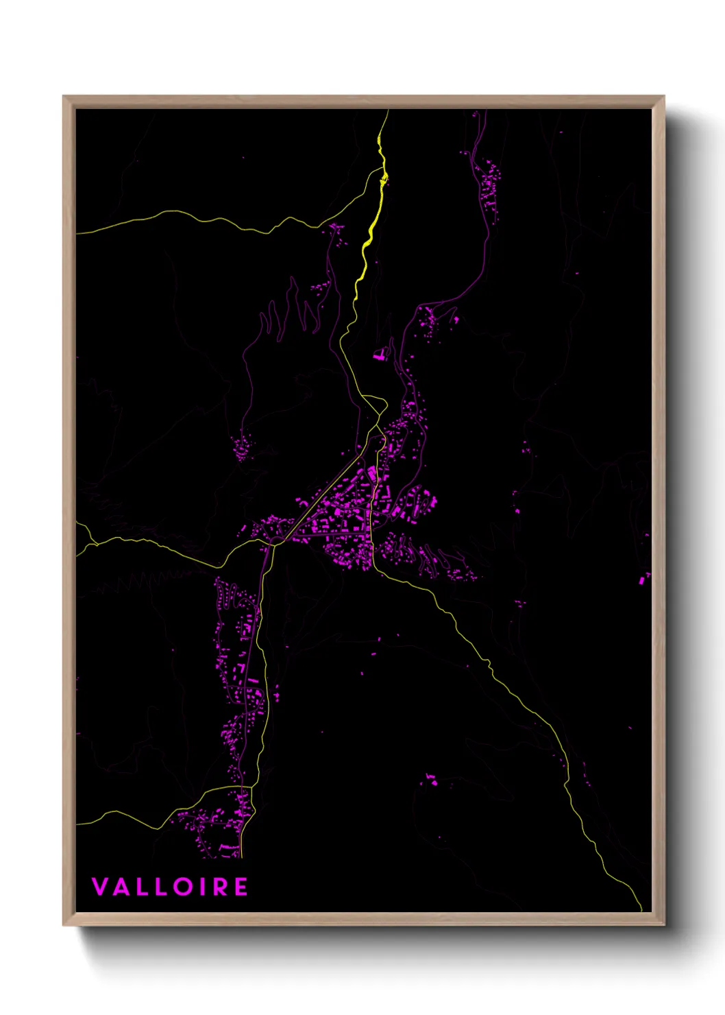 Une affiche de carte sur Valloire