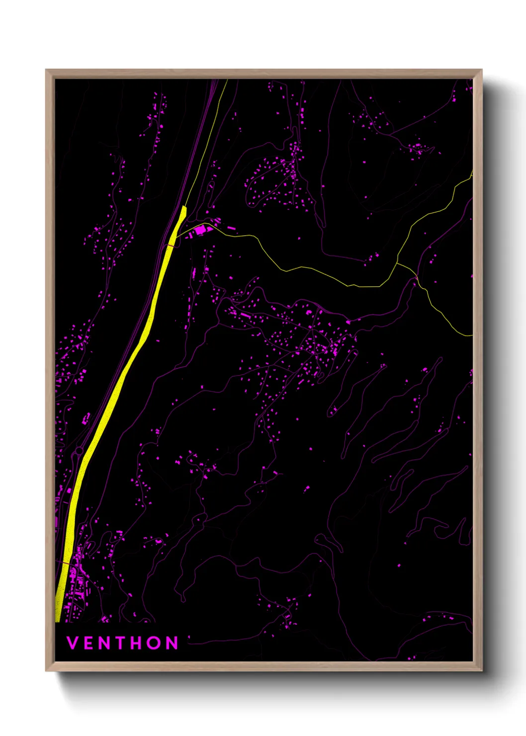 Une affiche de carte sur Venthon