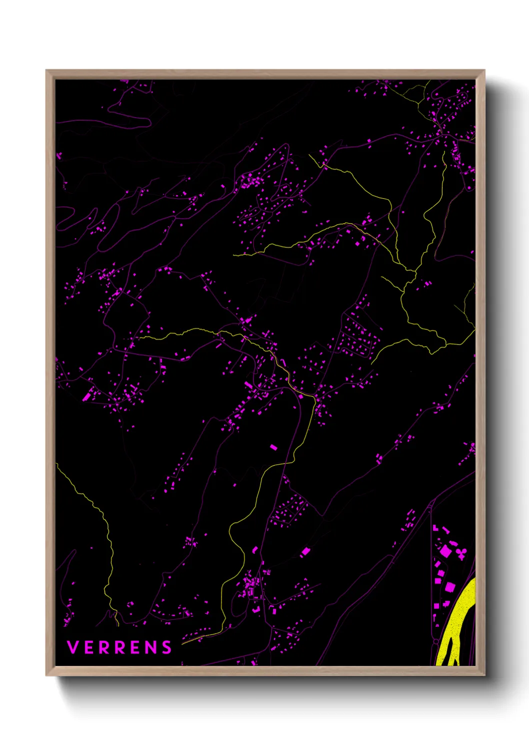 Une affiche de carte sur Verrens