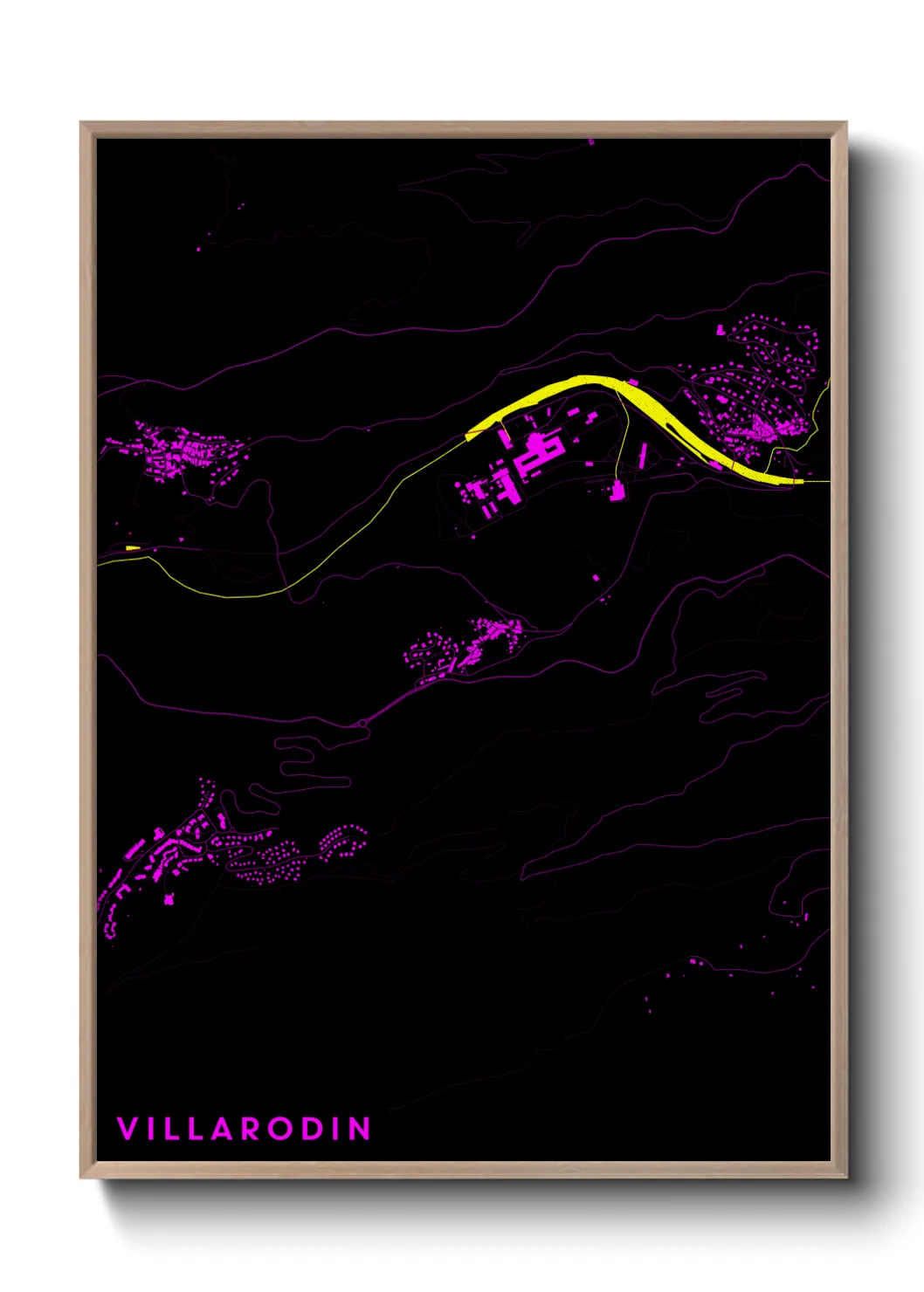 Une affiche de carte sur Villarodin