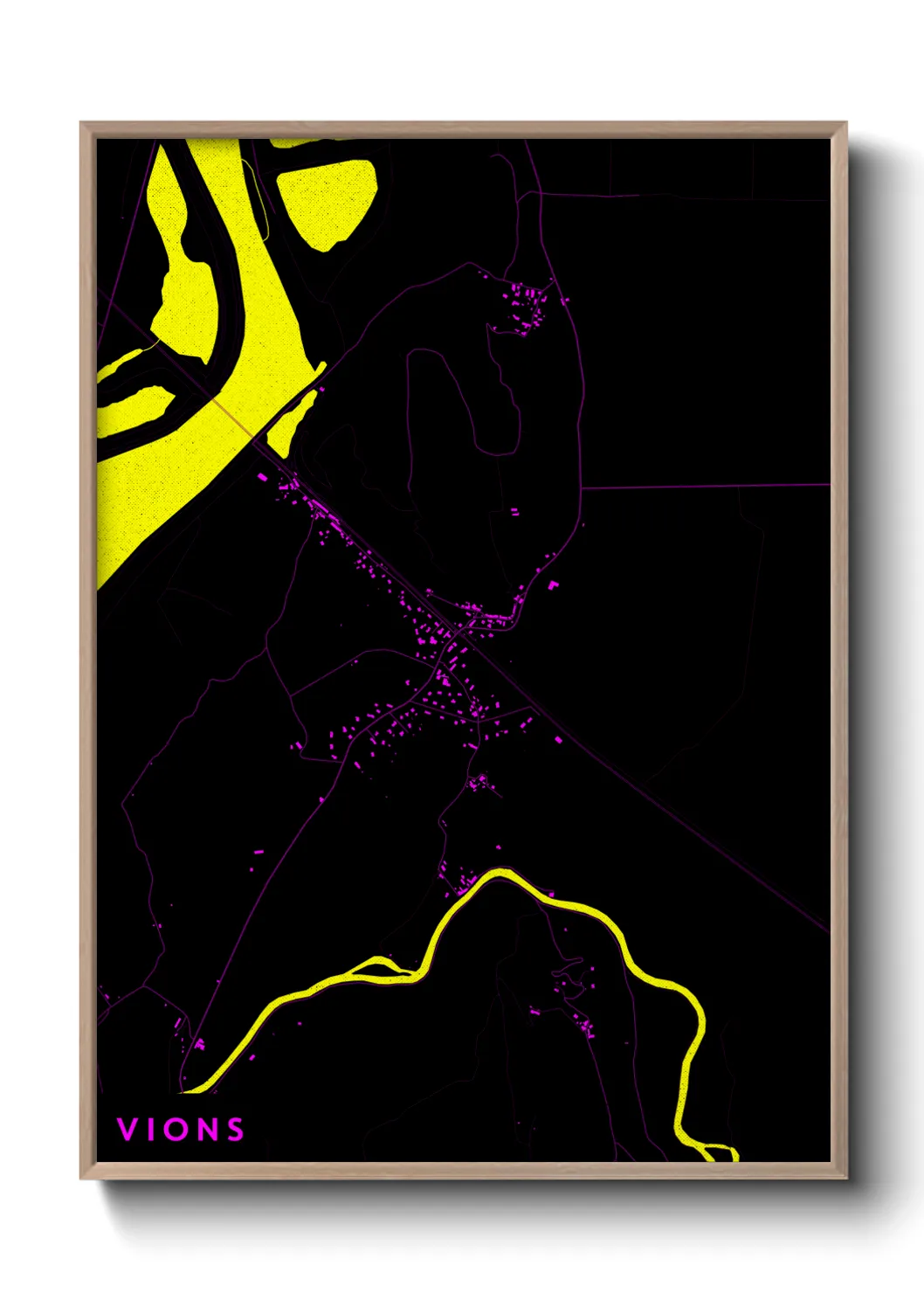 Une affiche de carte sur Vions