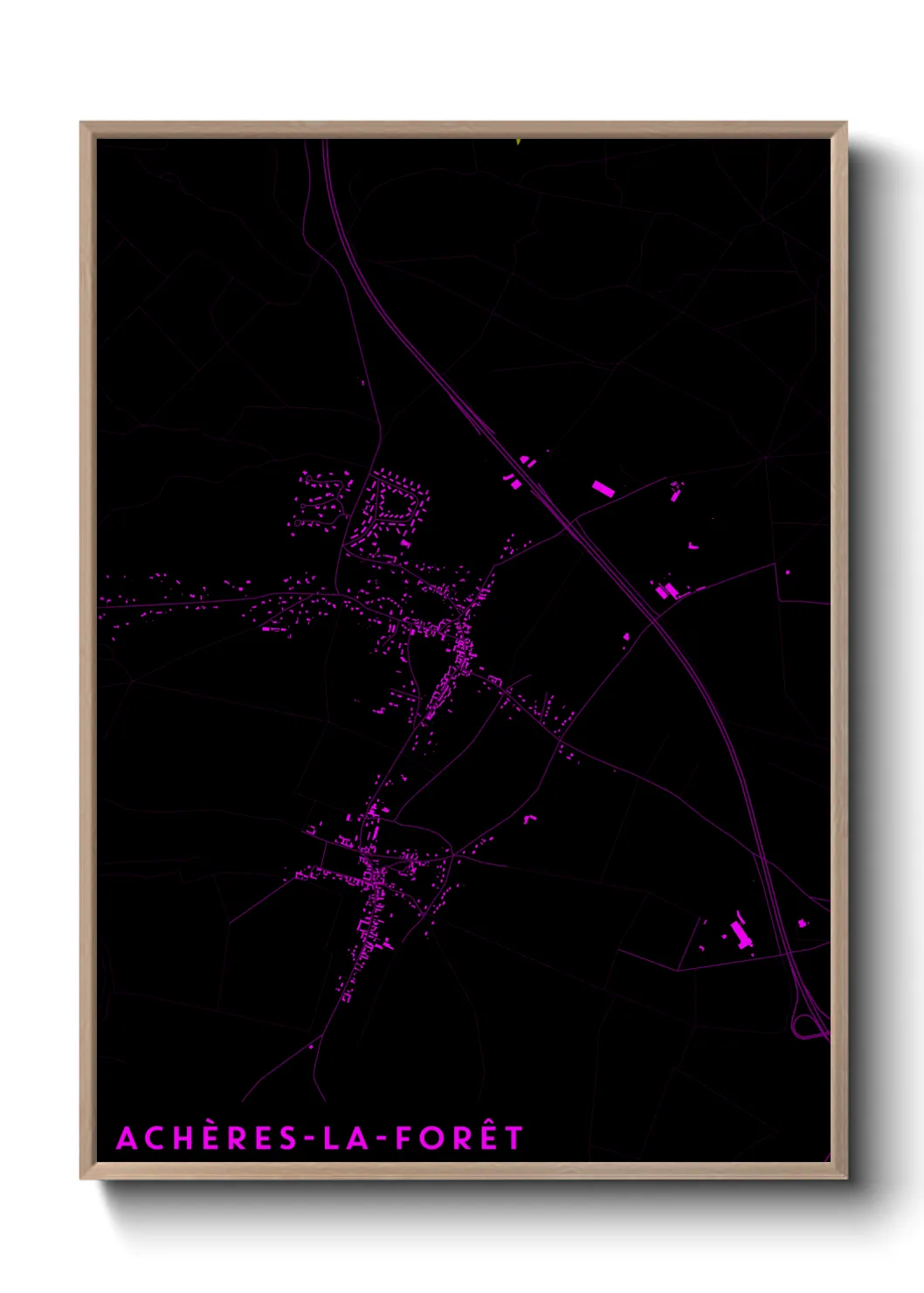 Une affiche de carte sur Achères-la-Forêt