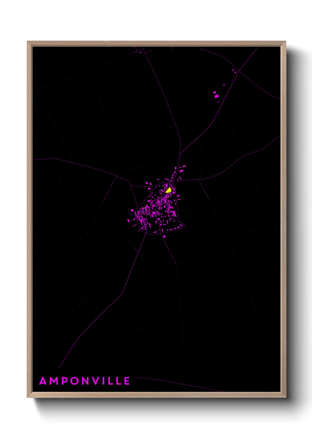 Une affiche de carte sur Amponville